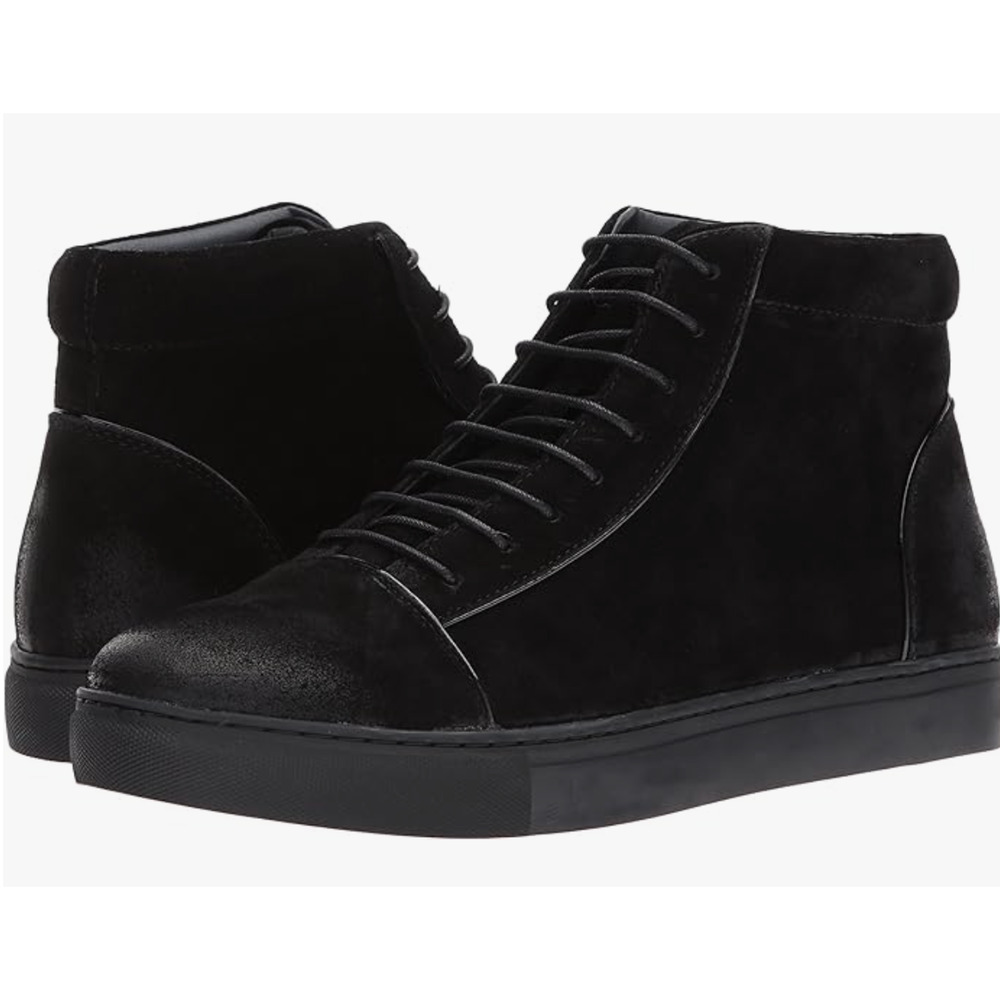 English Laundry Men Grundy Sneaker Boots 9.5 Black Suede NWT Chukka Combat Lace